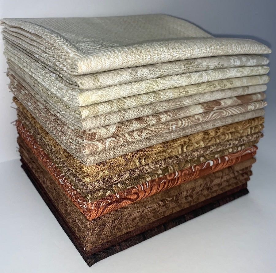 Coffee & Cream Fat Quarter Bundle - 20 Fabrics, 20 Total Fat Quarters
