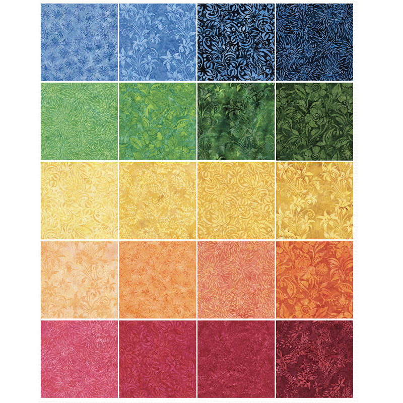 Island Batik - Colorburst - 20 Fabrics, 40 Total Strips