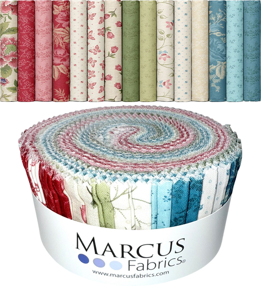 Marcus Fabrics - Cottage Florals By Kelly Beckwith Roll - 40 2.5" Strips/Jelly Roll