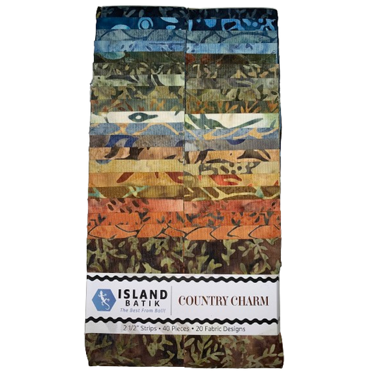Island Batik - Country Charm - 20 Fabrics, 40 Total Strips