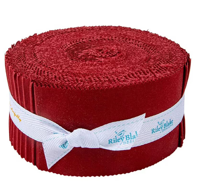 Riley Blake Confetti Cottons Dahlia Red - 40 Strip Rolie Polie