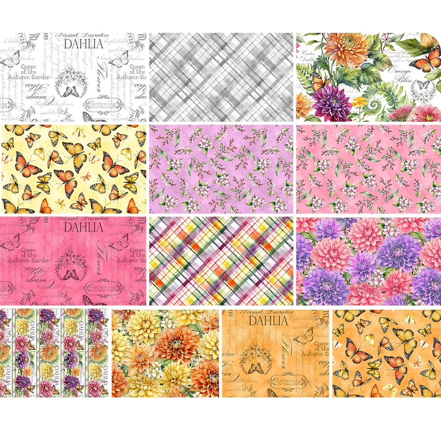 Wilmington Prints - 40 Karat Crystals - Dahlia Botanica