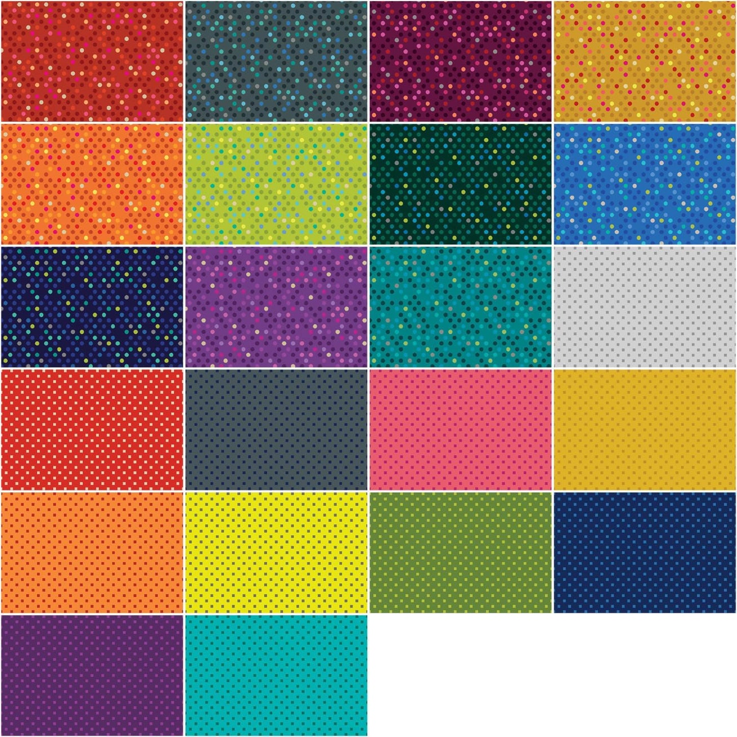 Charm Pack 5x5 Squares - Benartex Dazzle Dots - 40 5" Squares