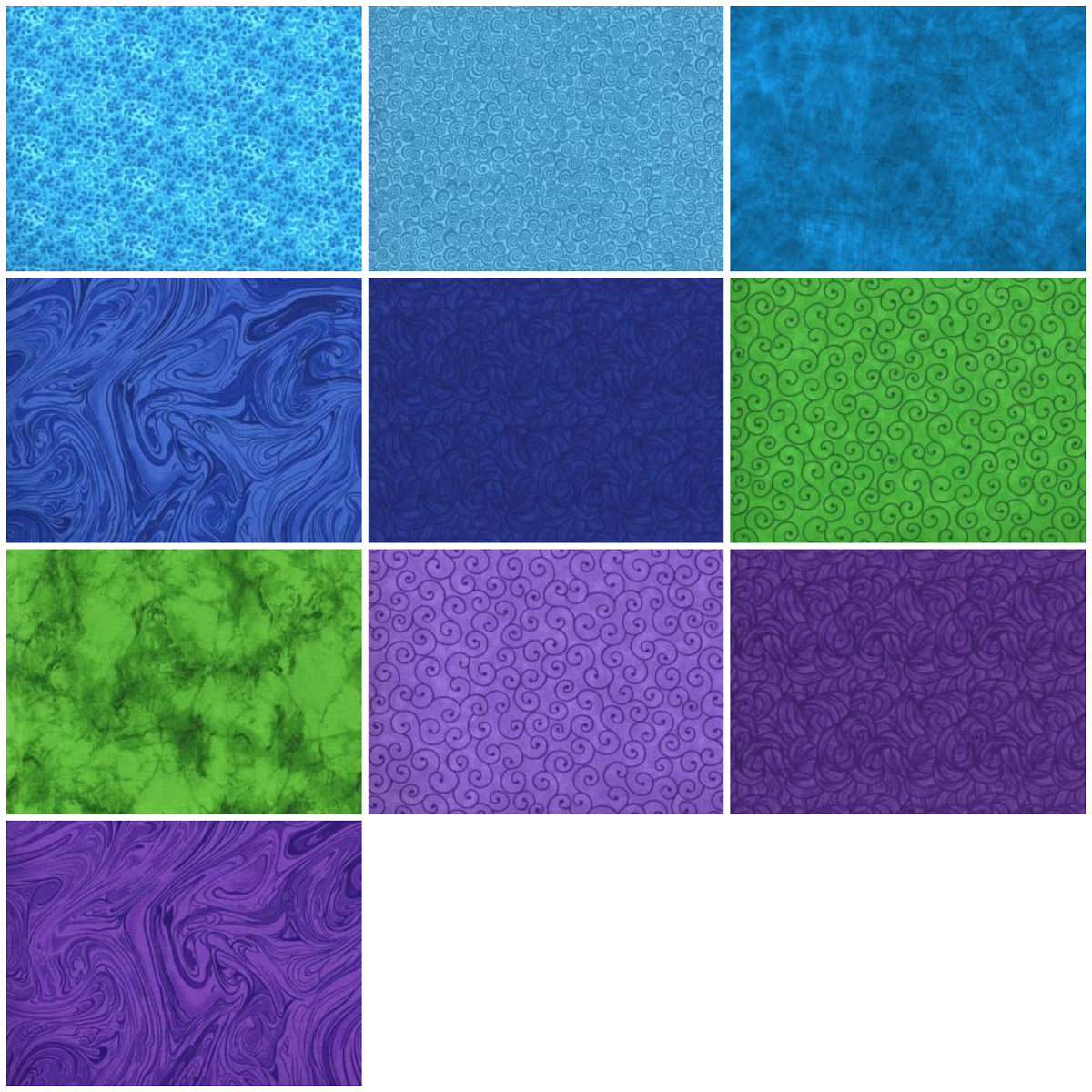 Deep Ocean Half-yard Bundle - 10 Fabrics, 5 Total Yards