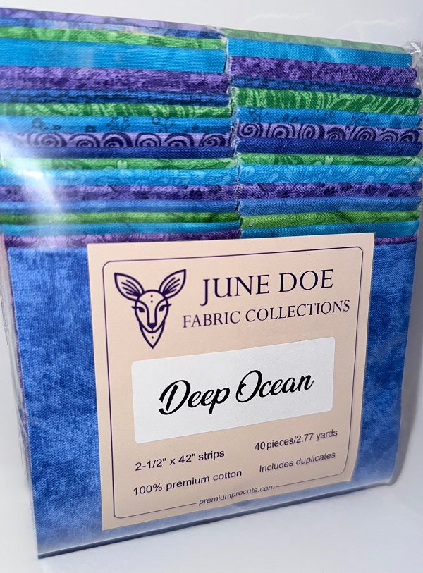 June Doe Fabric Collections - Deep Ocean - 40-Strip Pack