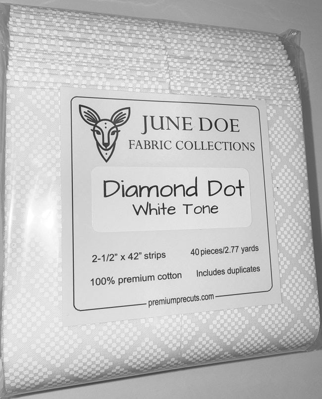 June Doe Fabric Collections - Diamond Dot (White Tone) - 40-Strip Pack