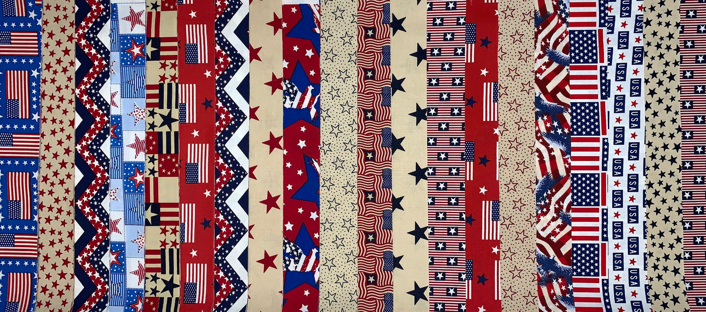Discontinued Patriotic Mix 2.5" Roll - 20 Total Strips