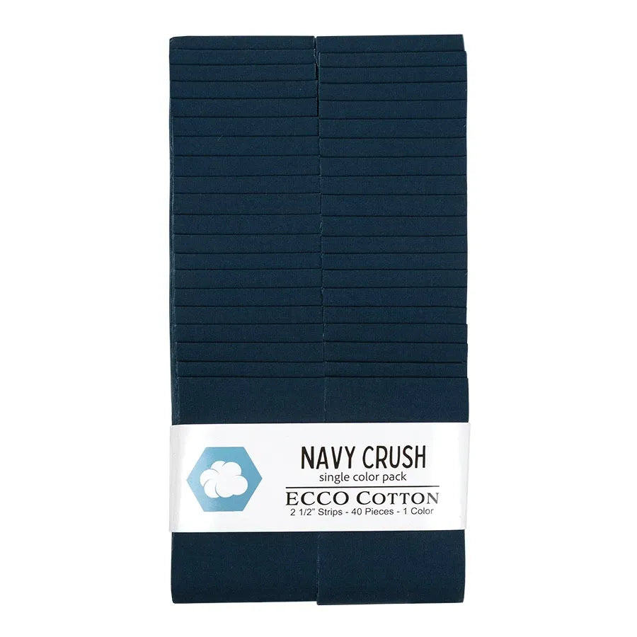 Lumin Fabrics/Ecco Cotton Solids - Navy Crush - 40 Total Strips