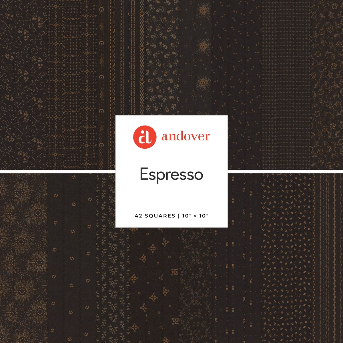 Charm Pack 5x5 Squares - Andover Espresso - 40 5" Squares