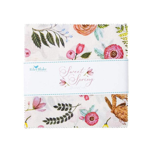 Charm Pack 5x5 Squares - Riley Blake Sweet Spring 5-inch Stacker - 40 5" Squares