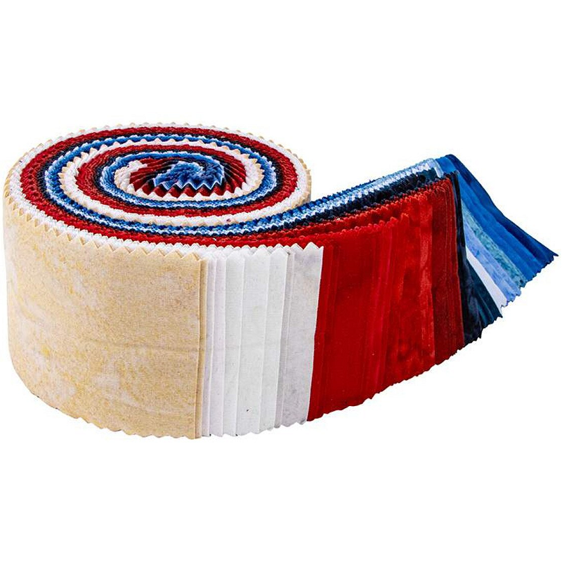 Riley Blake Expressions Batiks Hand Dyes "Freedom Flair" - 40-Strip Rolie Polie