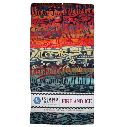Island Batik - Fire and Ice - 20 Fabrics, 40 Total Strips