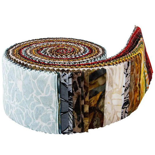 Riley Blake Floral Reflections Expressions Batiks - 40 Strip Rolie Polie