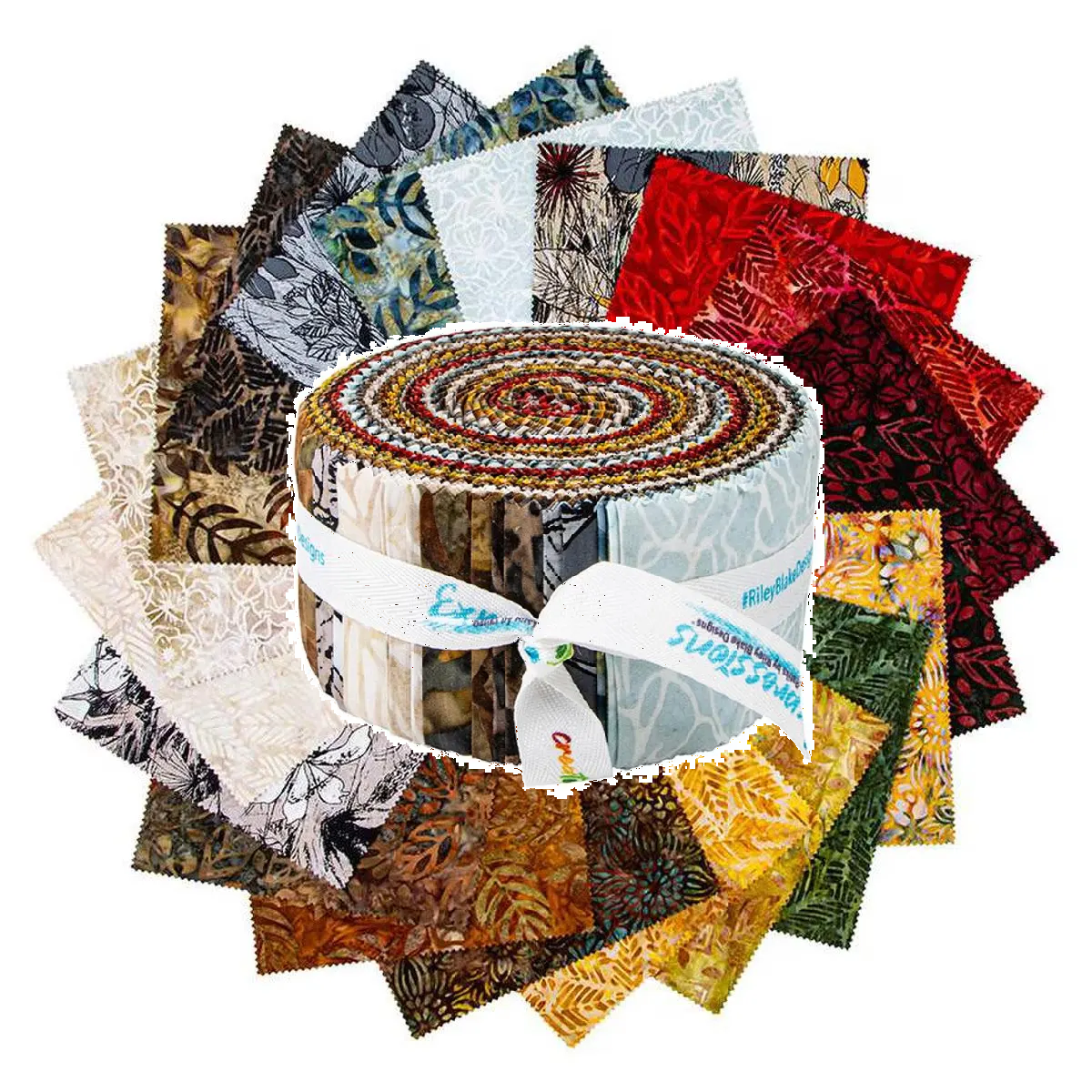 Riley Blake Expressions Batiks "Floral Reflections" - 40 Strip Rolie Polie