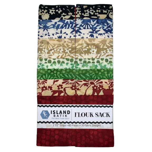 Island Batik - Flour Sack - 20 Fabrics, 40 Total Strips