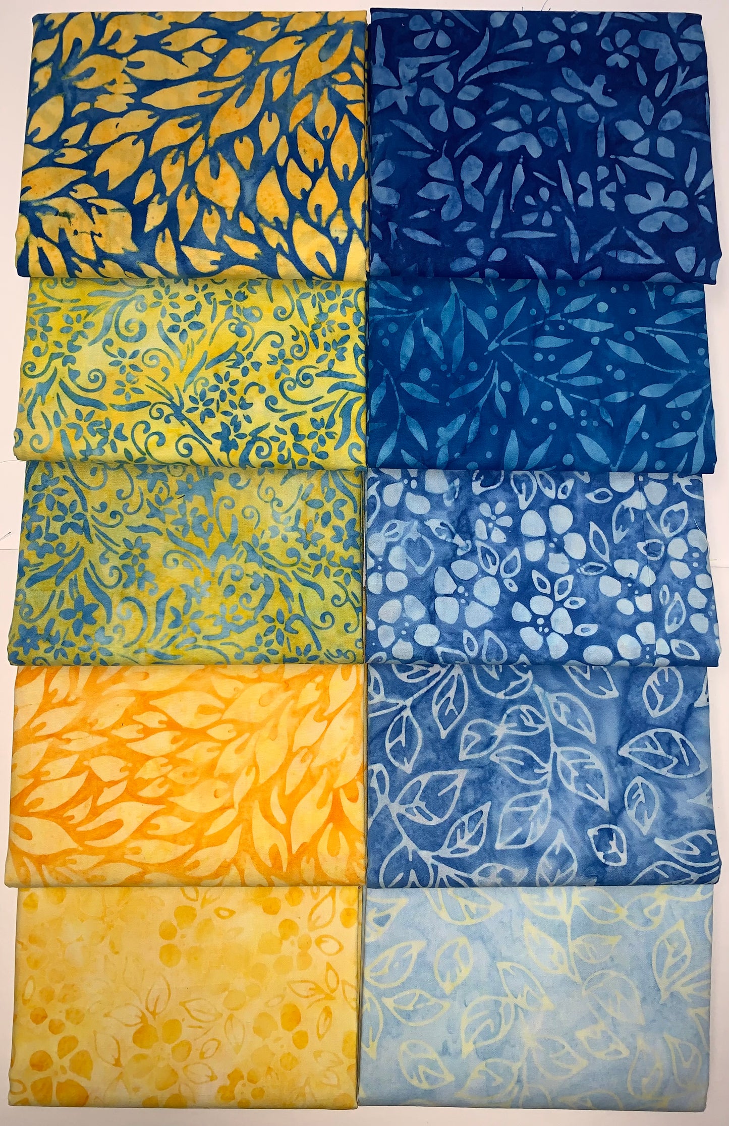 Robert Kaufman Artisan Batik "Floral Wave" Half-yard Bundle - 10 Fabrics, 5 Total Yards