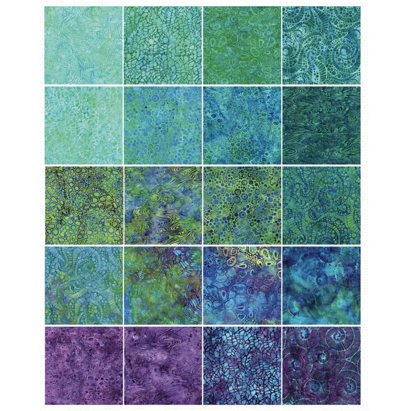 Island Batik - Fossil Finesse - 20 Fabrics, 40 Total Strips