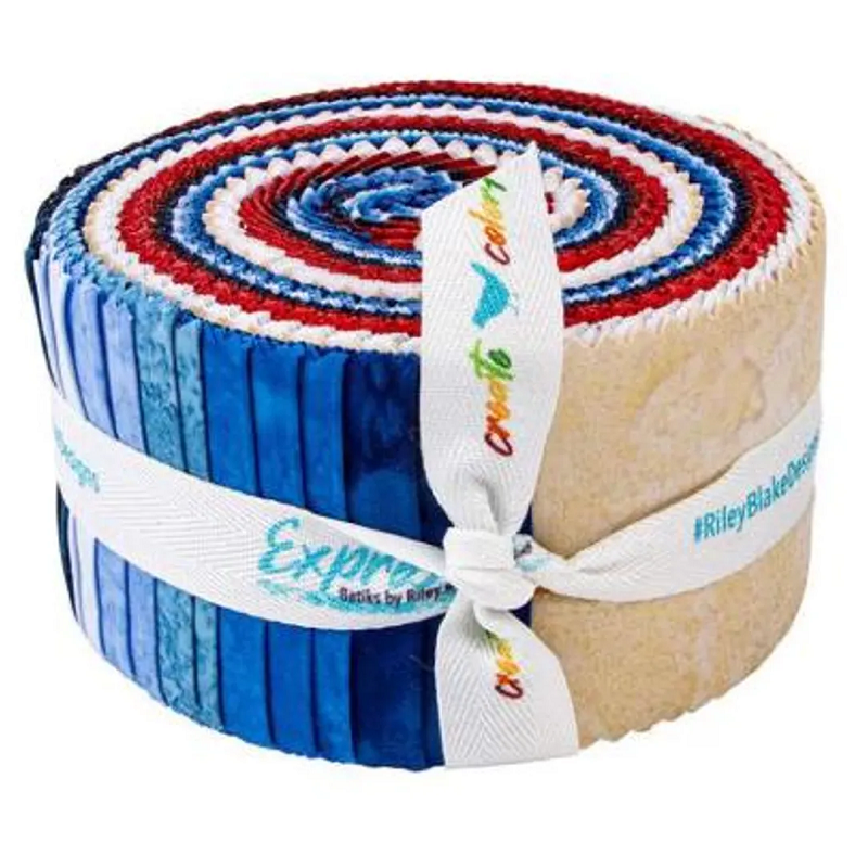 Riley Blake Expressions Batiks Hand Dyes "Freedom Flair" - 40-Strip Rolie Polie
