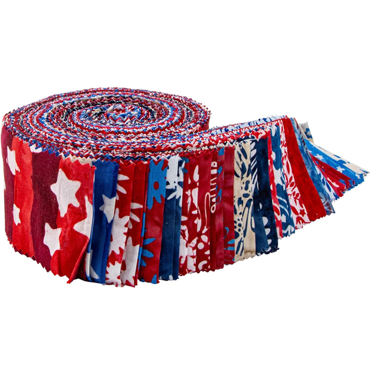 Riley Blake Let Freedom Reign Expressions Batiks - 40 Strip Rolie Polie