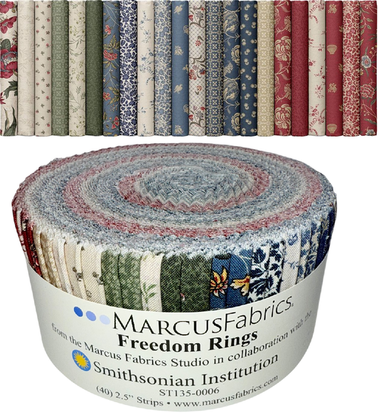 Marcus Fabrics - Freedom Rings (Smithsonian Institute) - 40 2.5" Strips/Jelly Roll