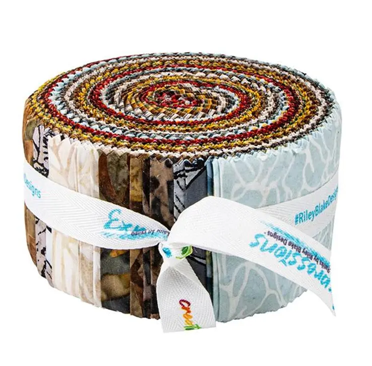 Riley Blake Expressions Batiks "Floral Reflections" - 40 Strip Rolie Polie