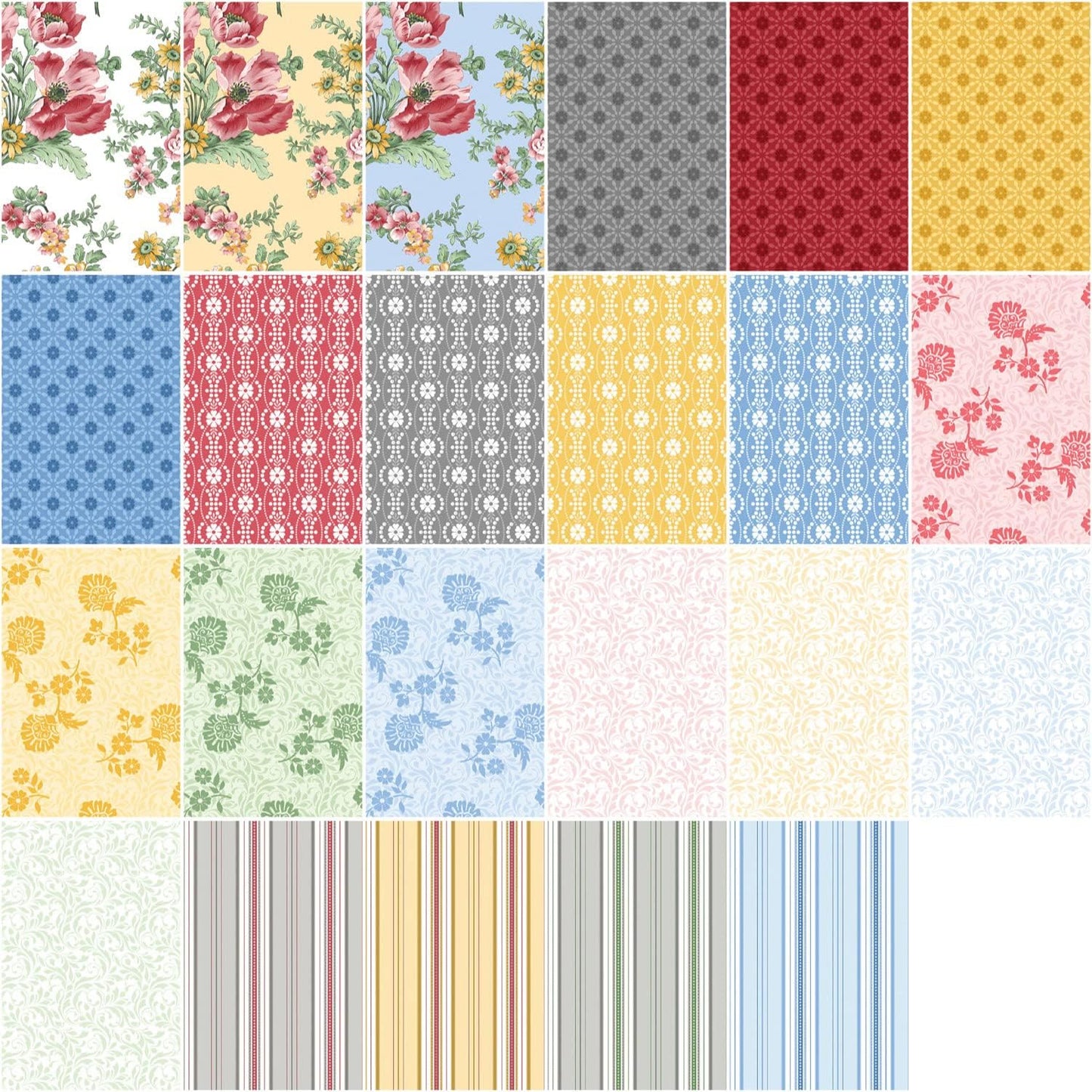 Benartex French Romance Prints Strip-pies - 40 2.5" Strips