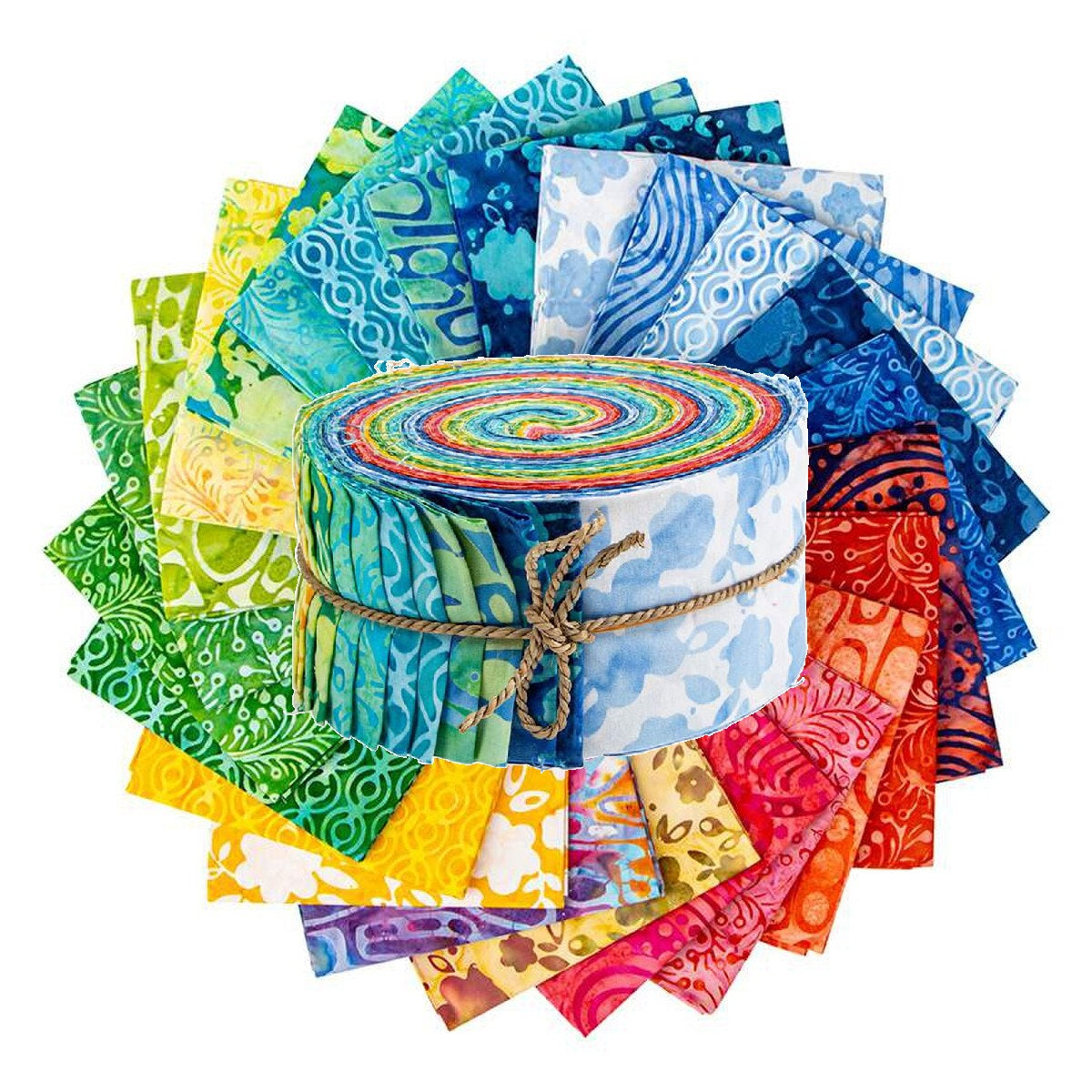 Riley Blake Expressions Batiks "Geometric Splash" - 40 Strip Rolie Polie
