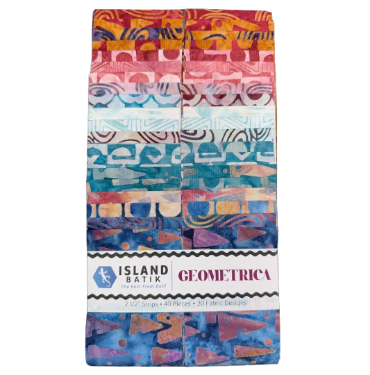 Island Batik - Geometrica - 20 Fabrics, 40 Total Strips