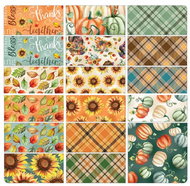 Benartex Give Thanks Strip-pies - 40 2.5" Strips