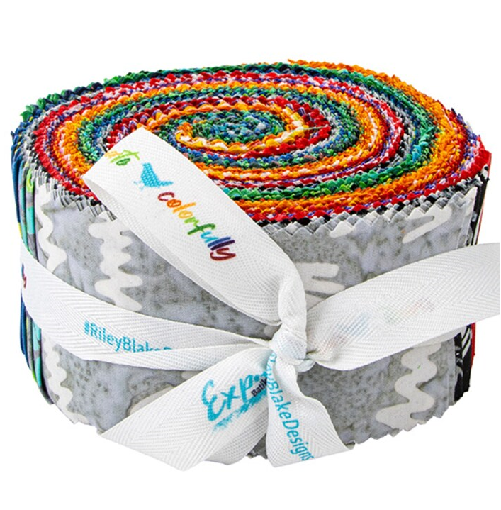 Riley Blake Good Vibrations Expressions Batiks - 40 Strip Rolie Polie