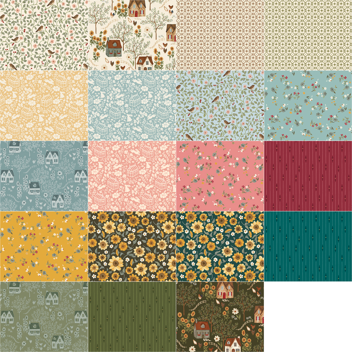 Charm Pack 5x5 Squares - Benartex Heirloom Garden - 40 5" Squares
