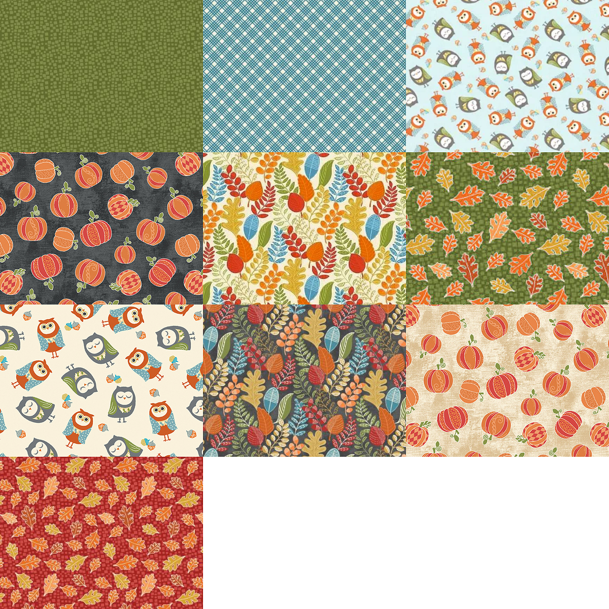 Benartex "Hello Pumpkin" Half-Yard Bundle - 10 Fabrics, 5 Total Yards