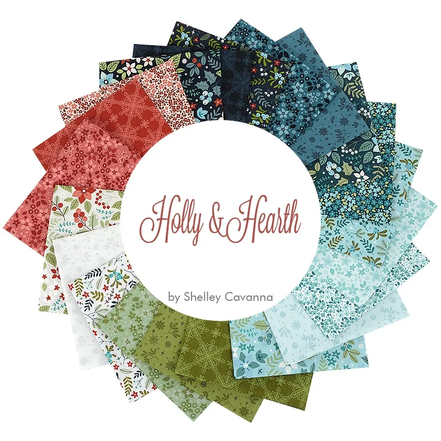Charm Pack 5x5 Squares - Holly & Hearth - 40 5" Squares