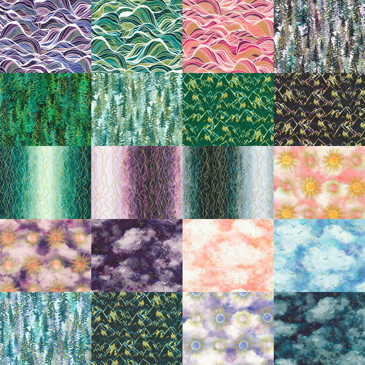 Robert Kaufman Hill Shine Roll-up - 40 Strip Roll