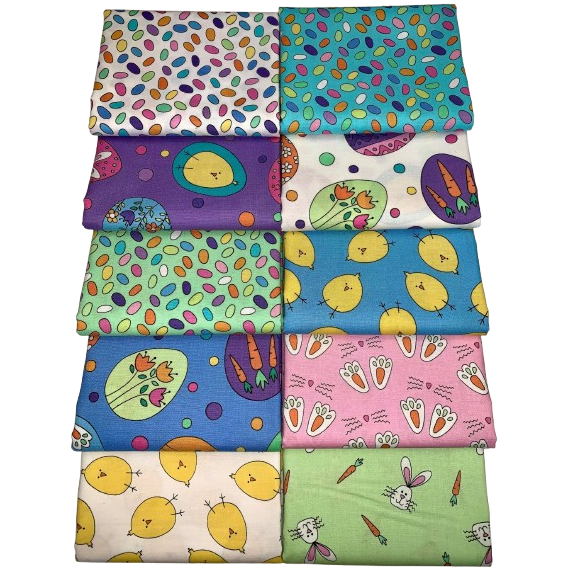 Andover "Hoppy Easter" Half-yard Bundle - 10 Fabrics, 5 Total Yards