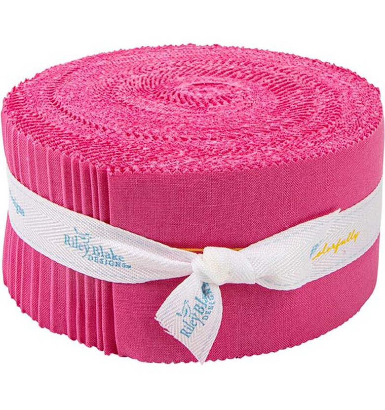 Riley Blake Confetti Cottons Hot Pink - 40 Strip Rolie Polie