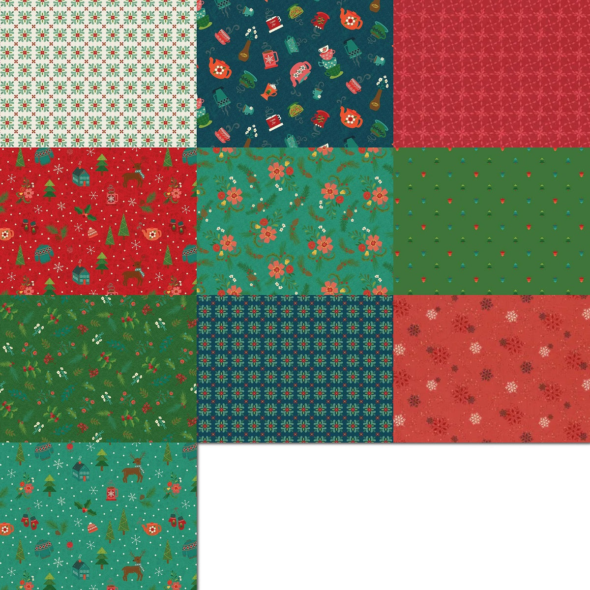 Riley Blake "In From The Cold" Half-yard Bundle - 10 Fabrics, 5 Total Yards