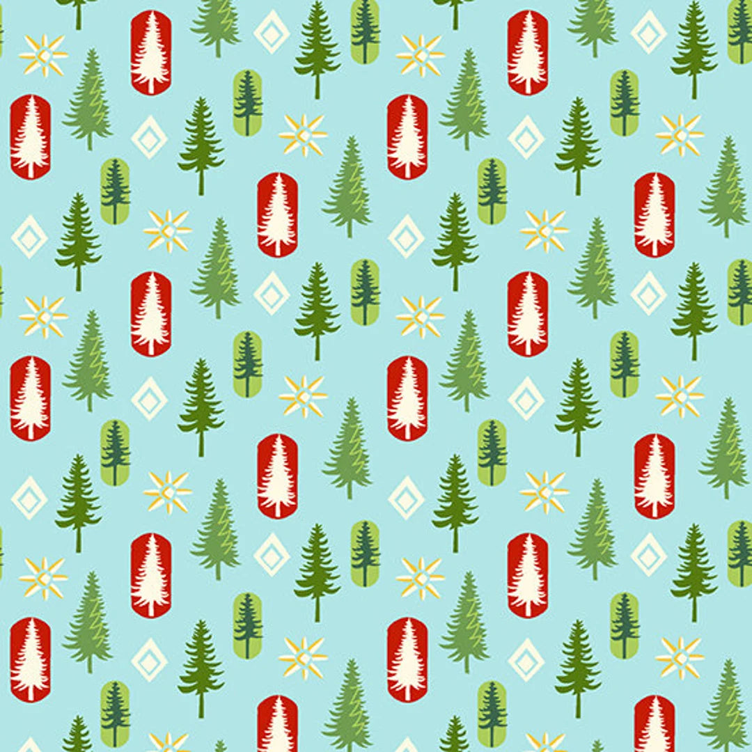 (6 yd) Andover/Makower UK O Christmas Tree A-166-B