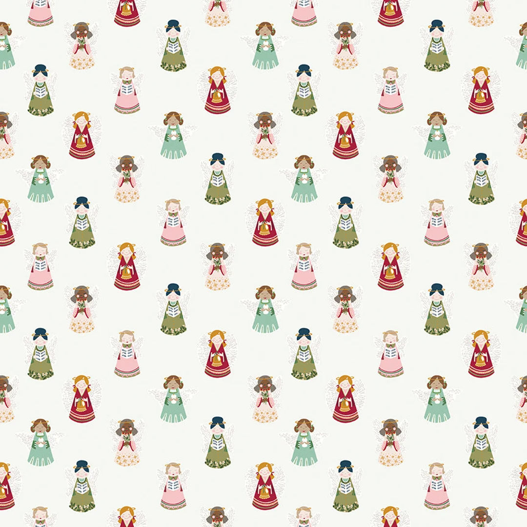 (3 yd) Riley Blake Christmas Village 12244 Off White Angels