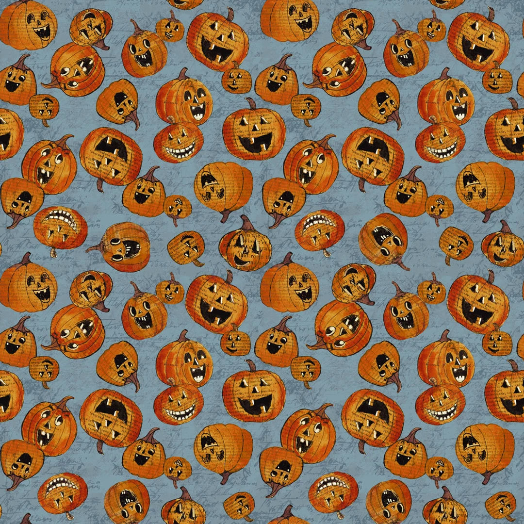(4 yd) Clothworks All Hallow's Eve Y3820-88 Denim Jacko