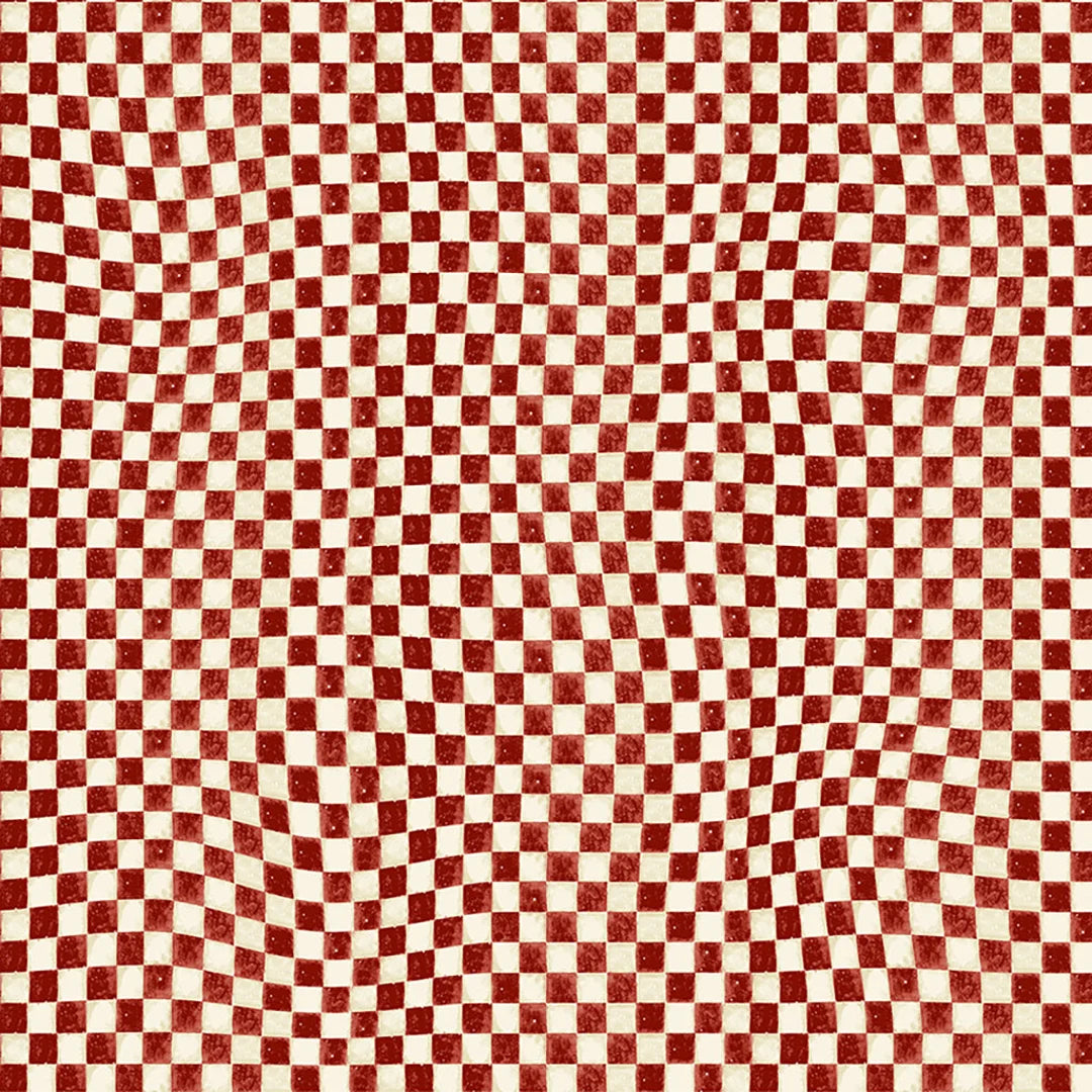 (3 yd) Clothworks Snovalley Red Check Y3873-82