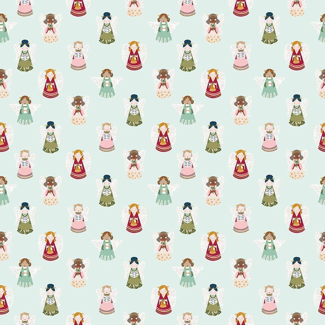 (3 yd) Riley Blake Christmas Village 12244 Mint Angels