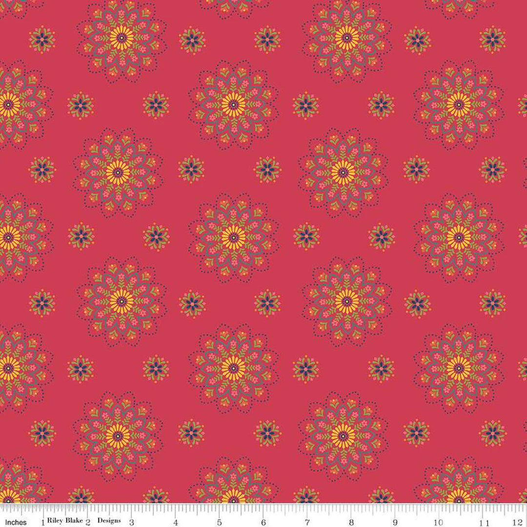 (5 yd) Riley Blake Market Street Berry C14121 Medallions