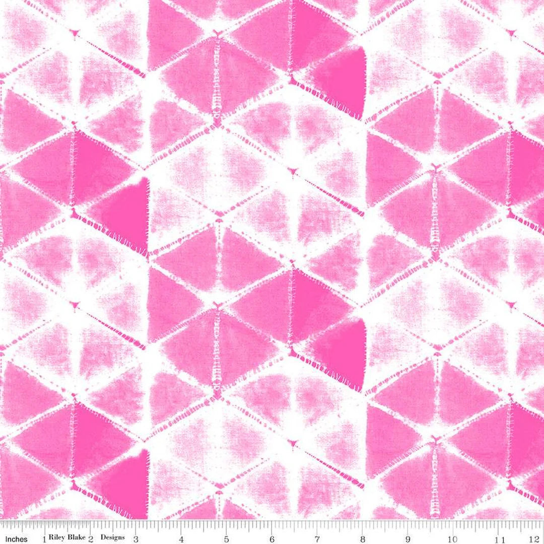 (5.5 yd) Riley Blake Splendid 14312 Hot Pink Shibori