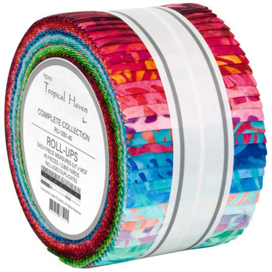 Robert Kaufman Artisan Batiks: Tropical Haven Roll-up - 40 Total Strips