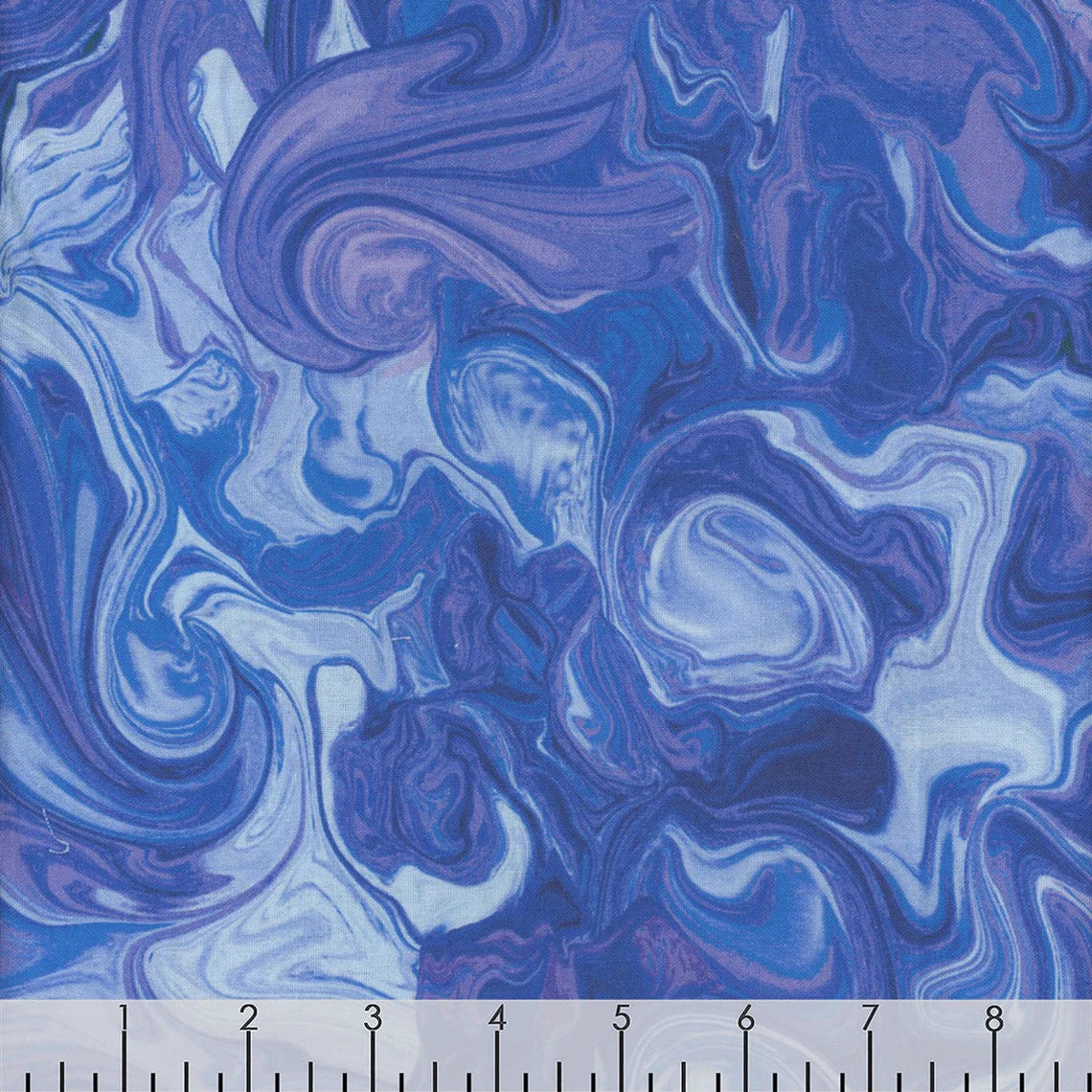 (2.5 yd) Benartex Butterfly Bliss Marble Bliss Blue Violet 12809-54
