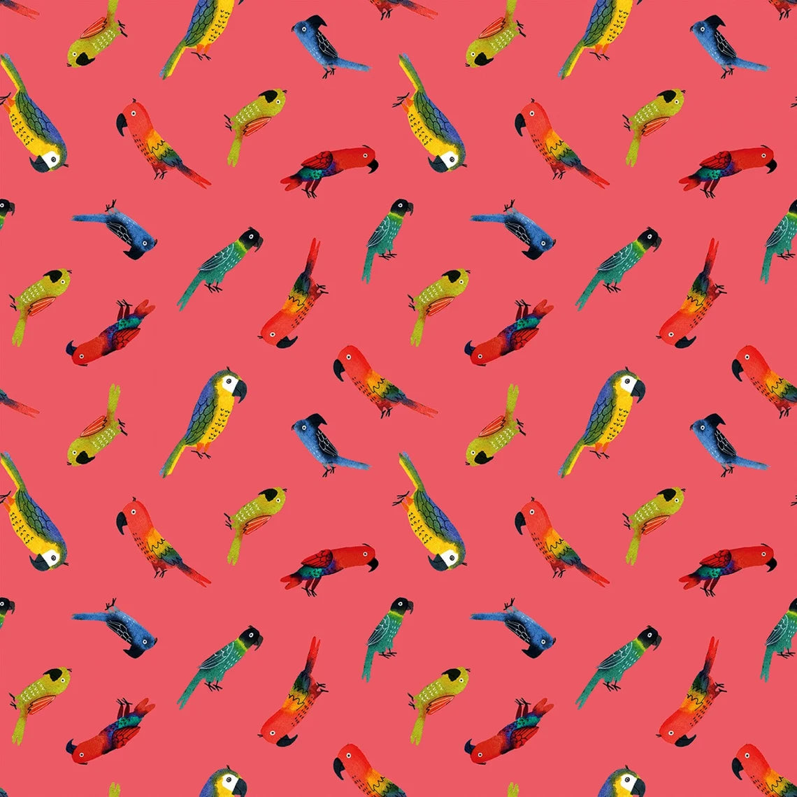 (6.5 yd) Benartex Safari Fun 16014-25 Jungle Birds Sorbet
