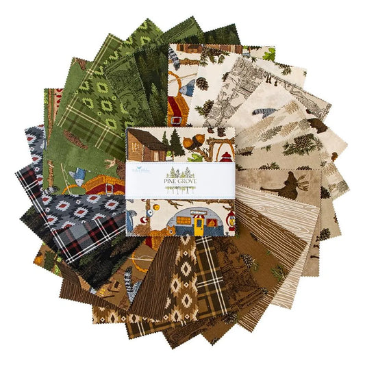 Charm Pack 5x5 Squares - Riley Blake Pine Grove 5-inch Stacker - 40 5" Squares