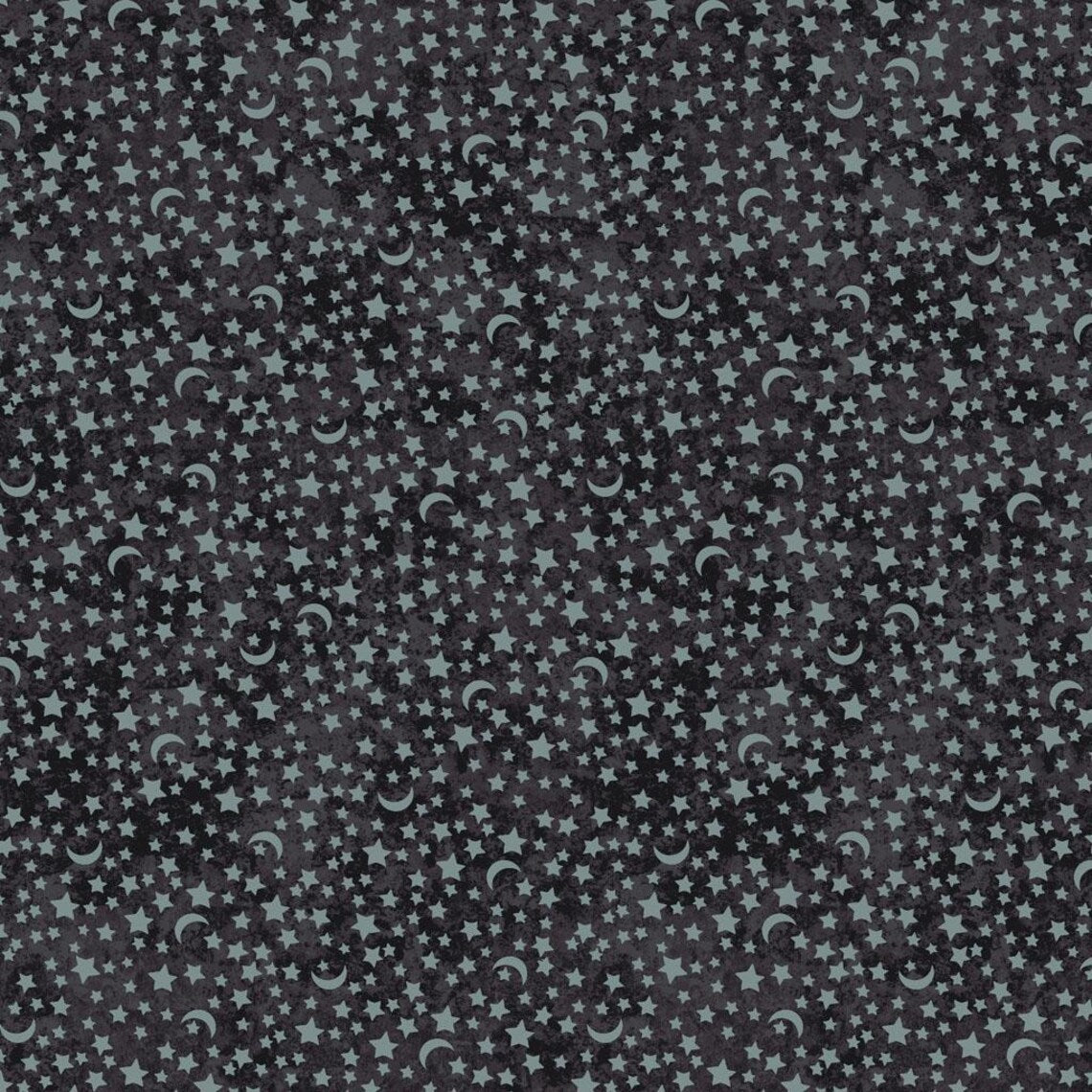 (3 yd) Clothworks All Hallow's Eve Y3823-88 Denim Stars