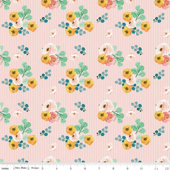(4.5 yd) Riley Blake Spring Gardens C14111 Pink Bouquet